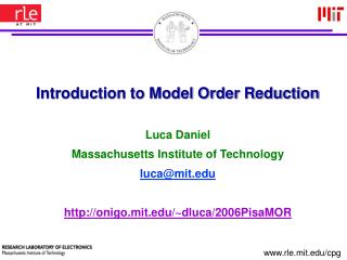  Prologue to Model Order Reduction 