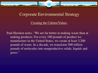  Corporate Environmental Strategy 