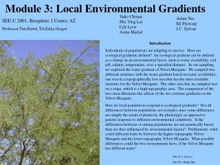  Module 3: Local Environmental Gradients 