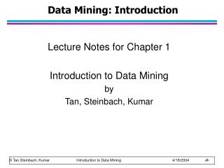  Information Mining: Introduction 