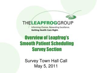 Review of Leapfrog s Smooth Patient Scheduling Survey Section 