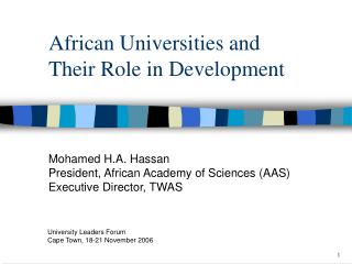  African Universities and Their Role in Development 