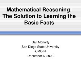  Scientific Reasoning: The Solution to Learning the Basic Facts 