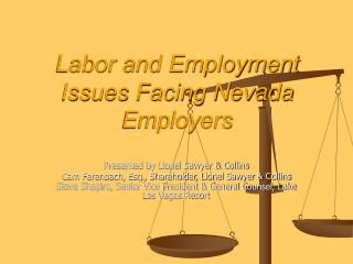  Work and Employment Issues Facing Nevada Employers 