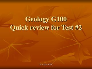  Geography G100 Quick survey for Test 2 