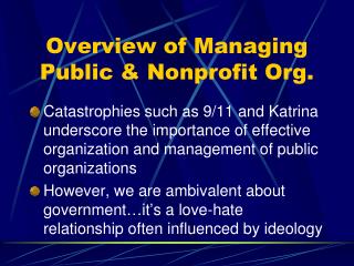  Diagram of Managing Public Nonprofit Org. 