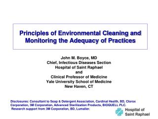  Standards of Environmental Cleaning and Monitoring the Adequacy of Practices 