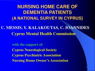  NURSING HOME CARE OF DEMENTIA PATIENTS A NATIONAL SURVEY IN ... 