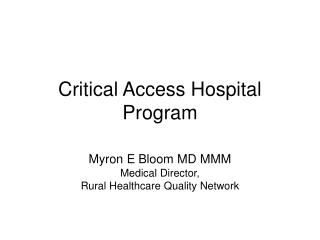  Basic Access Hospital Program 