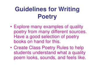  Rules for Writing Poetry 