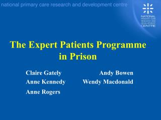  The Expert Patients Program in Prison 