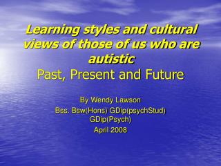  Learning styles and social perspectives of those of us who are ... 