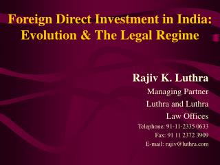  Remote Direct Investment in India 