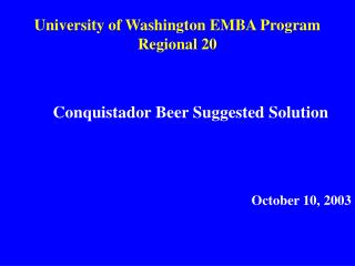  College of Washington EMBA Program Regional 20 