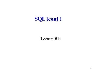  SQL cont. 