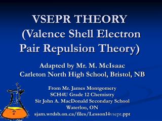  VSEPR THEORY Valence Shell Electron Pair Repulsion Theory 
