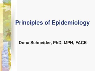  Standards of Epidemiology 