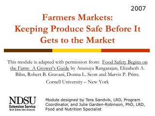  Agriculturists Markets: Keeping Produce Safe Before It Gets to the Market 