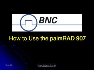  The most effective method to Use the palmRAD 907 