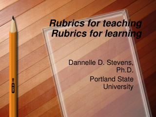  Rubrics for showing Rubrics for learning 
