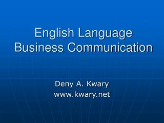  English Language Business Communication 