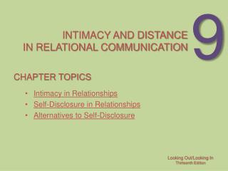  Closeness AND DISTANCE IN RELATIONAL COMMUNICATION 