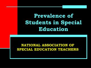 Pervasiveness of Students in Special Education 