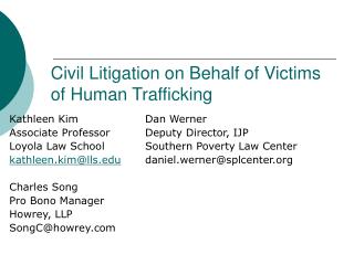  Common Litigation on Behalf of Victims of Human Trafficking 