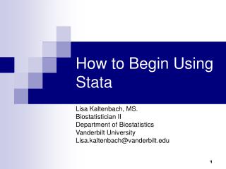  Instructions to Begin Using Stata 