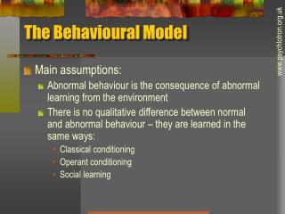  The Behavioral Model 