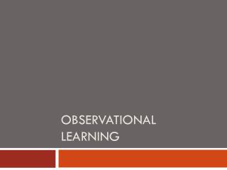  Observational Learning 