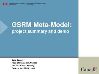  GSRM Meta-Model: venture outline and demo 