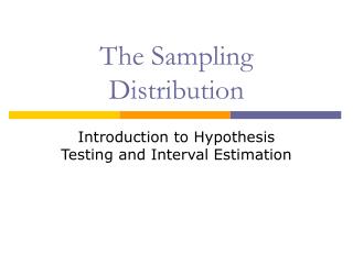  The Sampling Distribution 