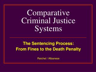  Relative Criminal Justice Systems 