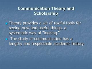 Correspondence Theory and Scholarship 