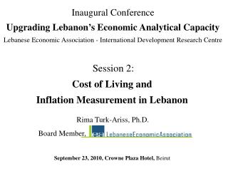  Session 2: Cost of Living and Inflation Measurement in Lebanon 
