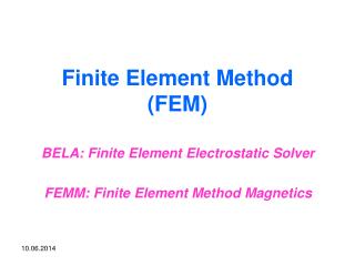  Limited Element Method FEM 