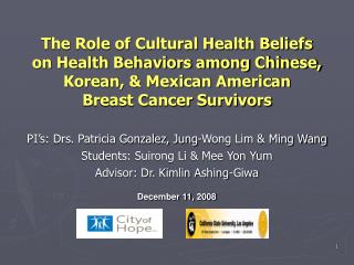  The Role of Cultural Health Beliefs on Health Behaviors among ... 