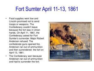  Post Sumter April 11-13, 1861 