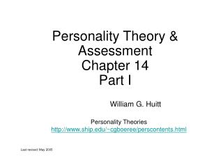  General Psychology: Personality II 