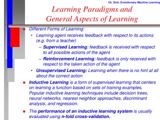  Learning Paradigms and General Aspects of Learning 