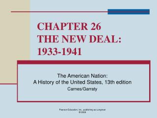  Part 26 THE NEW DEAL: 1933-1941 