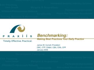 Benchmarking: Making Best Practices Your Daily Practice 