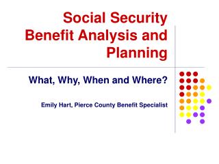  Government managed savings Benefit Analysis and Planning 