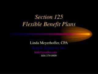  Segment 125 Flexible Benefit Plans 