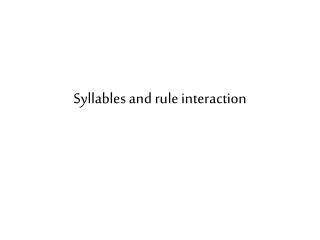  Syllables and standard connection 
