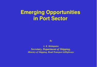  Developing Opportunities in Port Sector 