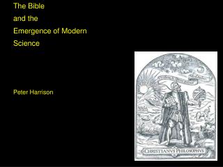  The Bible and the Emergence of Modern Science 
