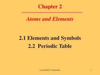  Part 2 Atoms and Elements 