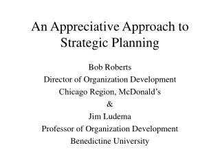  An Appreciative Approach to Strategic Planning 